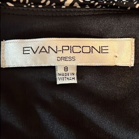 Evan-Picone Black/Cream Sleeveless Crew‎ Neck Dress Size 8 NWOT - Picture 12 of 13